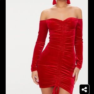 Red velvet dress